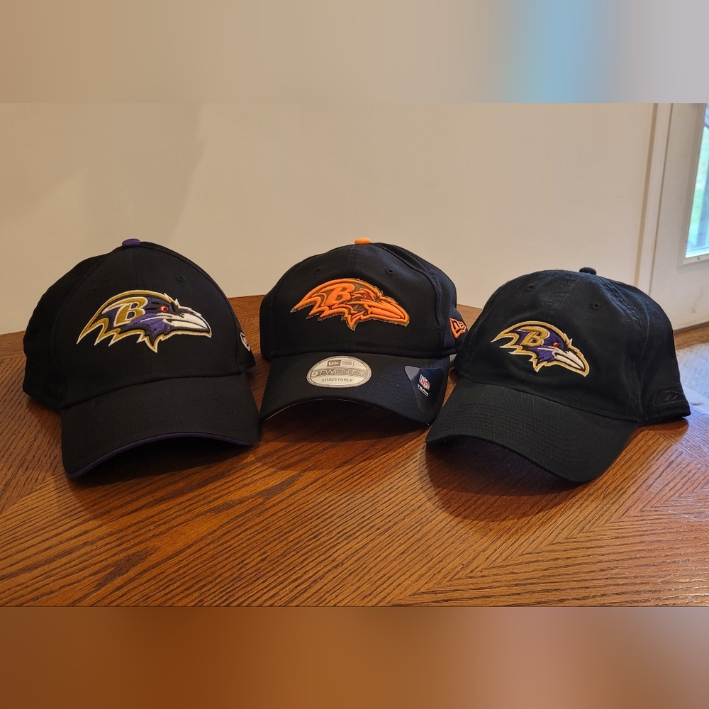 3 Baltimore Ravens caps